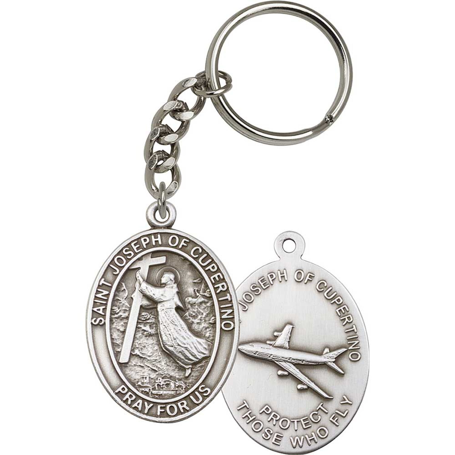 Antique Silver St. Joseph of Cupertino Keychain