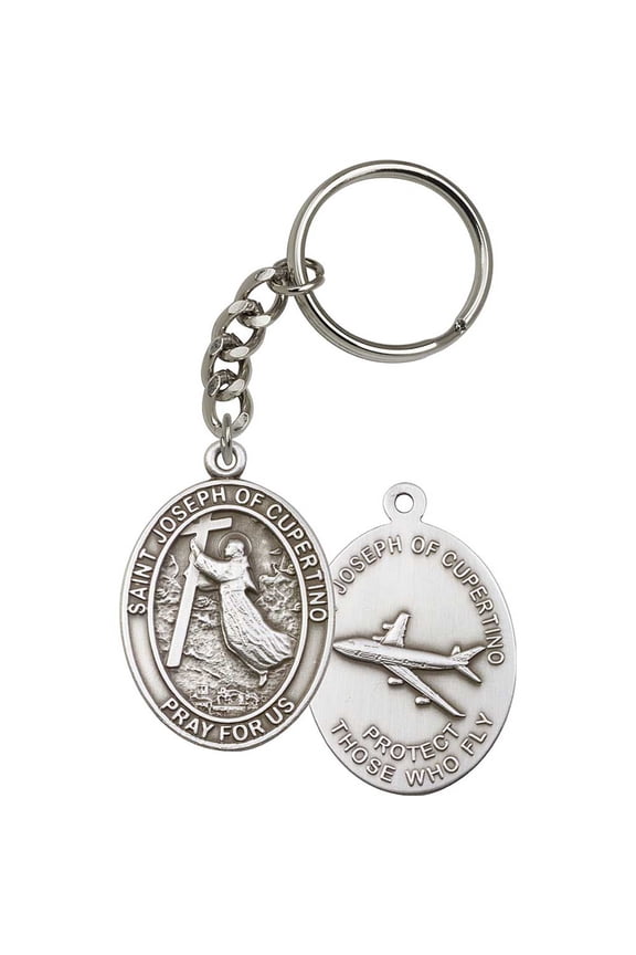 Antique Silver St. Joseph of Cupertino Keychain