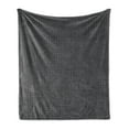 thumbnail image 1 of Antique Soft Flannel Fleece Throw Blanket, Greyscale Vintage Trellis with Creative Design Repetitive Square Motif, Cozy Plush for Indoor and Outdoor Use, 50" x 60", Grey and Dark Grey, by Ambesonne, 1 of 5