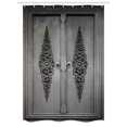 thumbnail image 1 of Antique Stall Shower Curtain, Antique Door with Vertical Ornamental Floral Pattern Travel Treasure Monochromic, Fabric Bathroom Set with Hooks, 54W X 78L Inches, Grey Black, by Ambesonne, 1 of 2