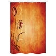 thumbnail image 1 of Antique Stall Shower Curtain, Vintage Aged Faded Dark Background with the Silhouette of Murky Rose Digital Image, Fabric Bathroom Set with Hooks, 54W X 78L Inches, Orange, by Ambesonne, 1 of 1