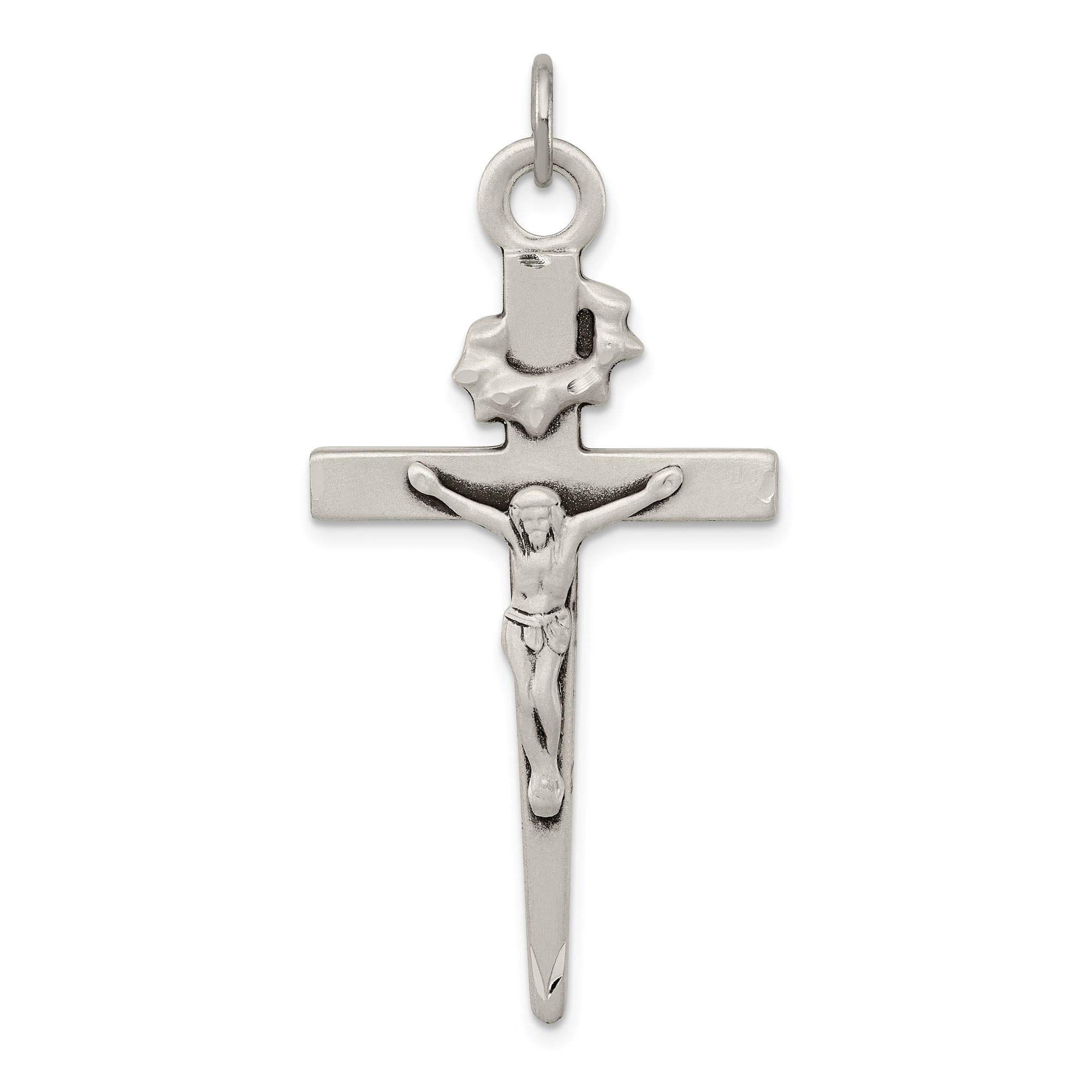 Antique Style 925 Sterling Silver Crucifix Cross Pendant Necklace for ...