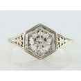 thumbnail image 1 of Antique Style Filigree Diamond Ring 1.7 Ct Round Diamond 14K White Gold Over, 1 of 2