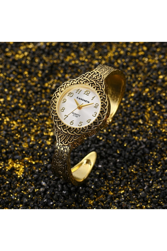 Antique Style Golden Women’s Bracelet Watch – Minimalist Vintage Women’s Quartz Bracelet Watch – Classic Jewelry Timepiece