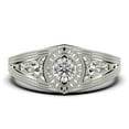 thumbnail image 1 of Antique Style Gorgeous Art deco 1.25 Carat Round Cut Diamond Moissanite Unique Engagement Ring, Vintage Look Wedding Ring in 10k Solid White Gold, Gift For Her, Promise Ring, Anniversary Ring, 1 of 3