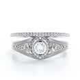 thumbnail image 1 of Antique Style Gorgeous Art deco 1.75 Carat Round Cut Diamond Moissanite Unique Engagement Ring, Vintage Look Wedding Ring in 10k Solid White Gold, Gift For Her, Promise Ring, Bridal Rings Set, 1 of 3