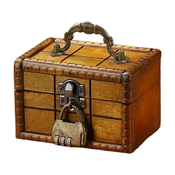 Antique Style Handled Wooden Chests Home Storage Organizers Bucolic Wooden Keepsakes Box For Keepsakes Office Supplies