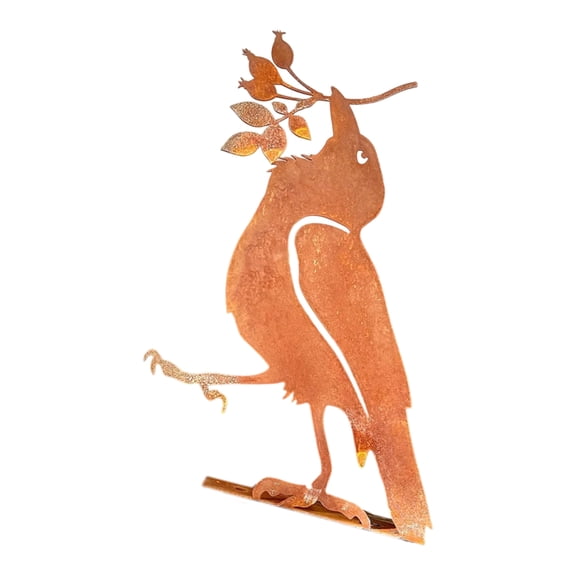 Antique-Style Iron Bird Sculpture Weather-Resistant Garden Art, Practical Porch, Yard Decoration