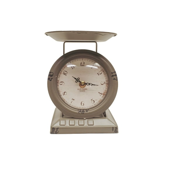 Antique Style Kitchen Food Scale Countertop Island Vintage Clock Rustic Farmhouse Tabletop Home Decor