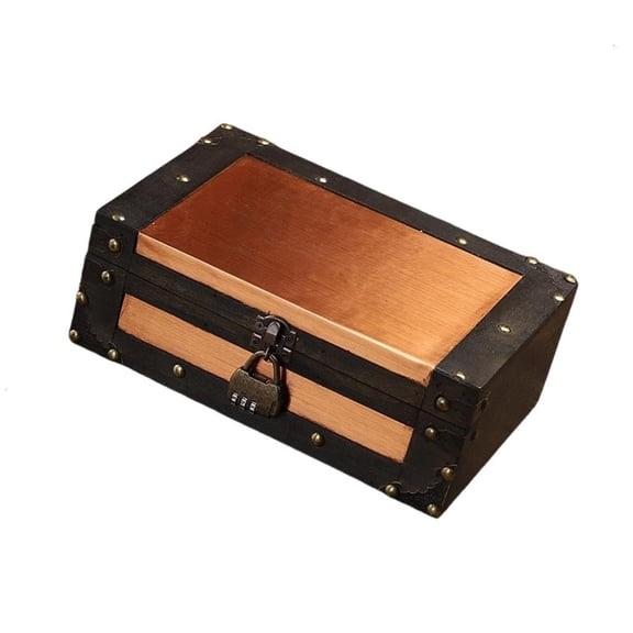 Antique Style Locking Wooden Storage Chest Jewelry Organiser Decoration Case