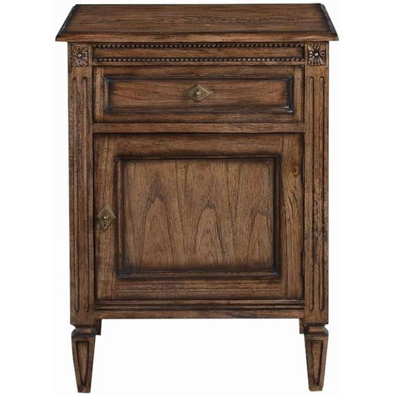 Antique Style Maria Nightstand-Rustic Pecan Finish