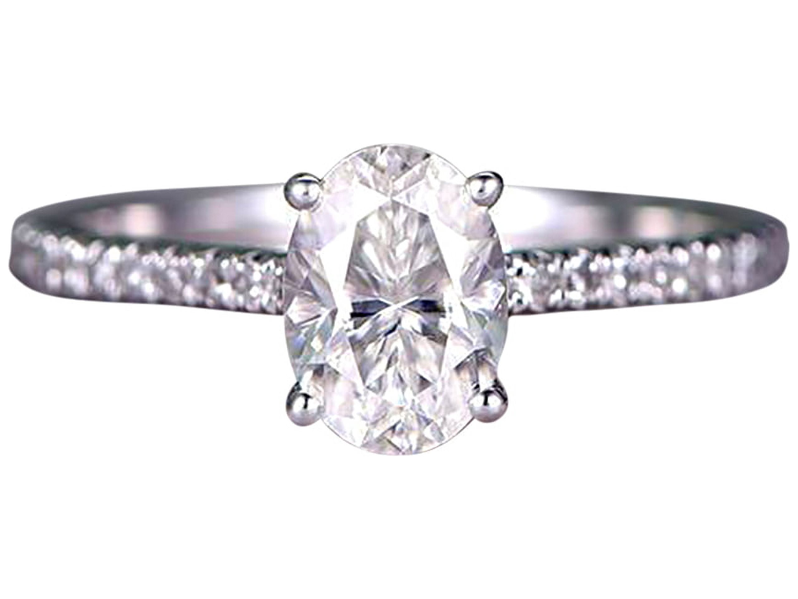 Antique Style Oval cut 1.25 ct Man made diamond moissanite & Man made ...