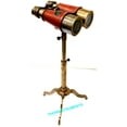 thumbnail image 1 of Antique Style Red Leather Binoculars With Base Nautical Home Decor Gift 6", 1 of 4