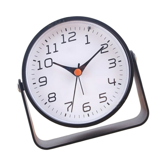 Antique Styles Desk Shelf Clock Operated NonTicking Metal Clock for Stylish Decoration in Livings Room or Office