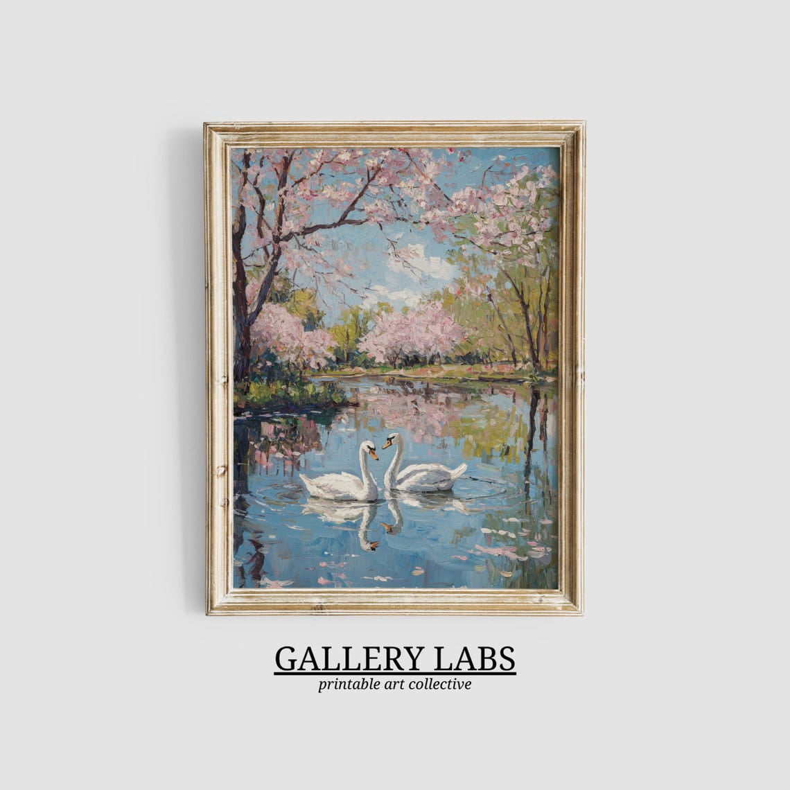 Antique Swan Wall Art • Vintage Pink Nursery Decor • Animal Art Print ...
