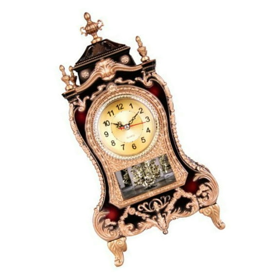 Antique Table Clock With European Styles Carvings And Melodies Hourly Chimes Pendulums For Living Room Decors