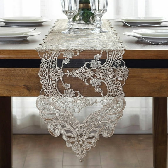 Antique Table Runner Lace Embroidered Rectangle Table Runners Party Supplies-70cm