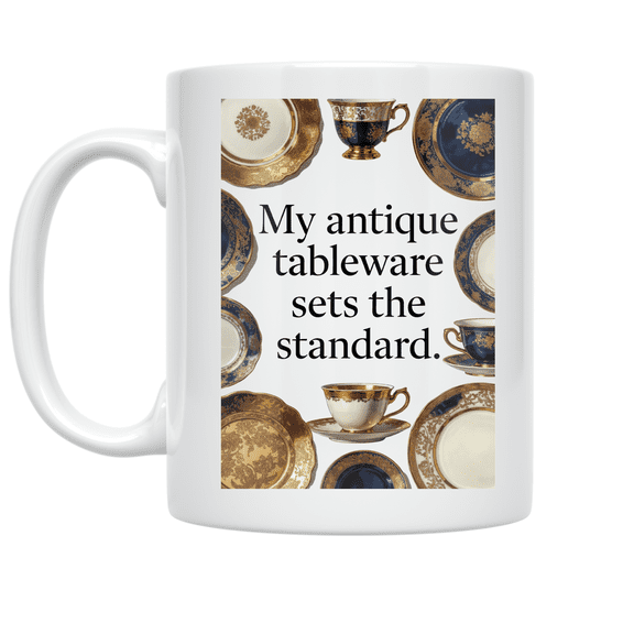 Antique Tableware Inspired Design - Antique Tableware Collector - 11 oz Ceramic Coffee Mug