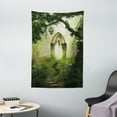 thumbnail image 1 of Antique Tapestry, Old Aged Fantasy Gate in Forest Ancient Medieval Gothic Greenery Digital Art, Wall Hanging for Bedroom Living Room Dorm Decor, 40W X 60L Inches, Green Pale Green, by Ambesonne, 1 of 2