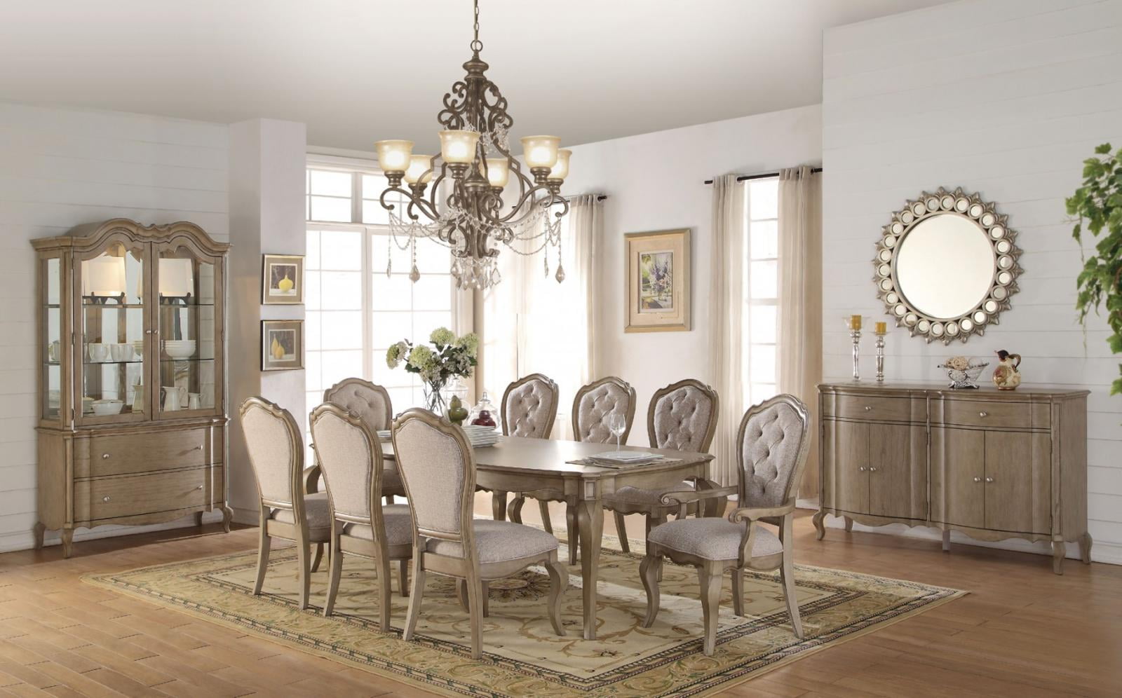 Antique Taupe Dining Room Set 10Pcs Classic Acme Guatemala Ubuy