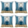 thumbnail image 1 of Ambesonne Antique Throw Pillow Cover 4 Pack, Empty Old Living Room, 16", Blue Sand Brown, 1 of 5
