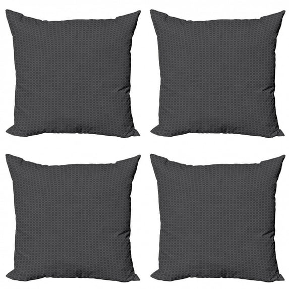 Ambesonne Antique Throw Pillow Cover 4 Pack, Creative Vintage Trellis, 24", Grey and Dark Grey