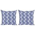 thumbnail image 1 of Ambesonne Antique Throw Pillow Cover 2 Pack, Traditional Vintage Mosaic, 20", Blue Navy Blue White, 1 of 2