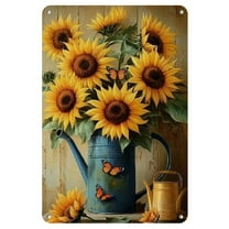 Antique Tin Sign Always Believe Vintage Signs Decoration Sunflower in Watering Can Metal Tin Sign Motivational Wall Decor Rustic Farmhouse Wall Art Relaxing Decorative Wall Art