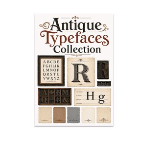 Antique Typefaces Collection - Typography Lover, 13 x 19 in Glossy Unframed Wall Poster, Vertical