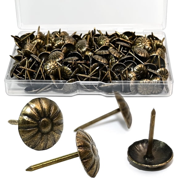 Antique Upholstery Tacks - Decorative Nails for Hanging, Heavy Duty Thumb Tacks, Furniture Nails for Sofa, Chair, Bed