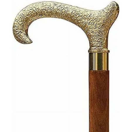 Antique Victorian Brass Walking Cane Vintage Style Solid Walking Stick Brass Gold Handle Decorative Design Medieval Replicas Cosplay Wooden Seniors Walking Stick Unique Gift by Nautica Decor