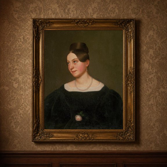 Antique Victorian Lady Portrait 19Th Century Elegant Vintage Portrait Gallery Living Room Wall Art Unframed Paper Print