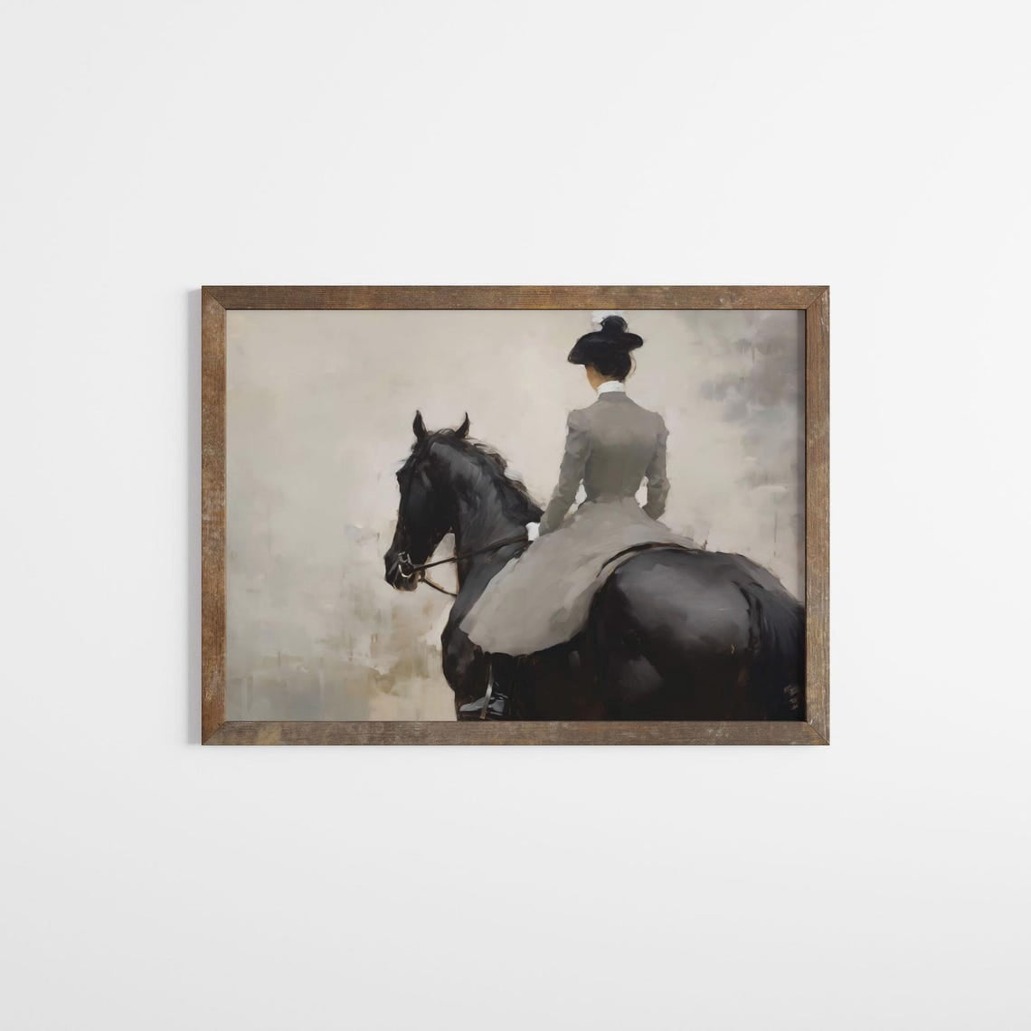 Antique Victorian Woman On Horse Wall Art Vintage Horse Print Farmhouse ...