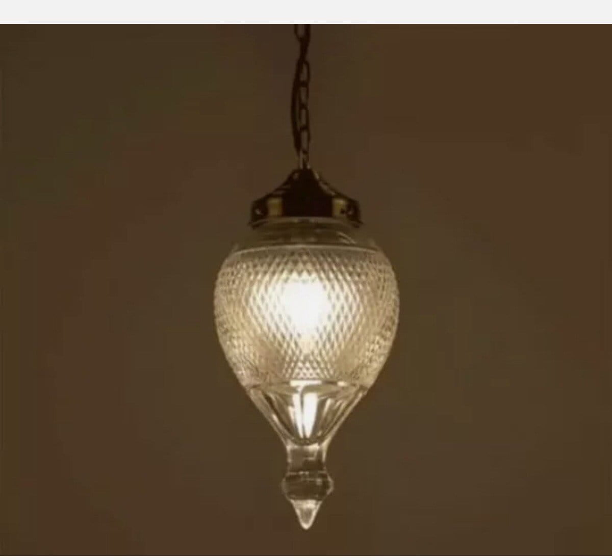 Antique Vintage Art Deco Nouveau Brass Glass Ceiling Fixture Hanging Light Lamp