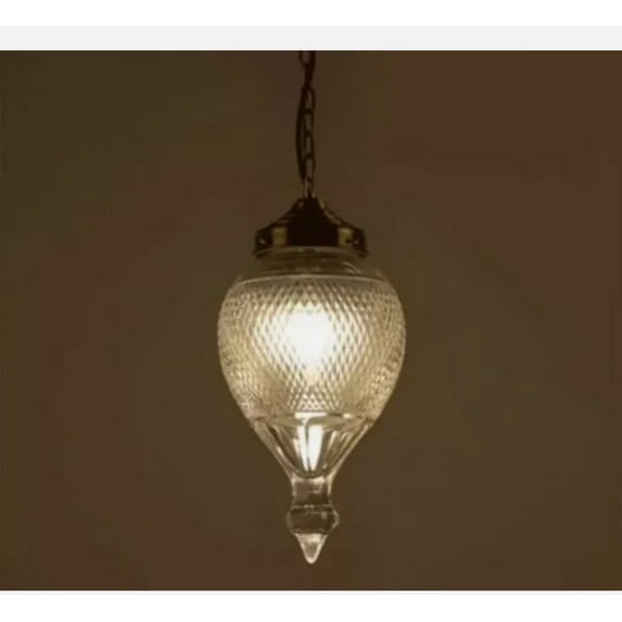 Antique Vintage Art Deco Nouveau Brass Glass Ceiling Fixture Hanging Light Lamp