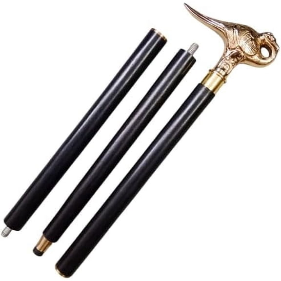 Antique Vintage Brass Bird Handle stick Collectible wood walking stick cane Victorian Sputnik Wooden Walking Stick Canes