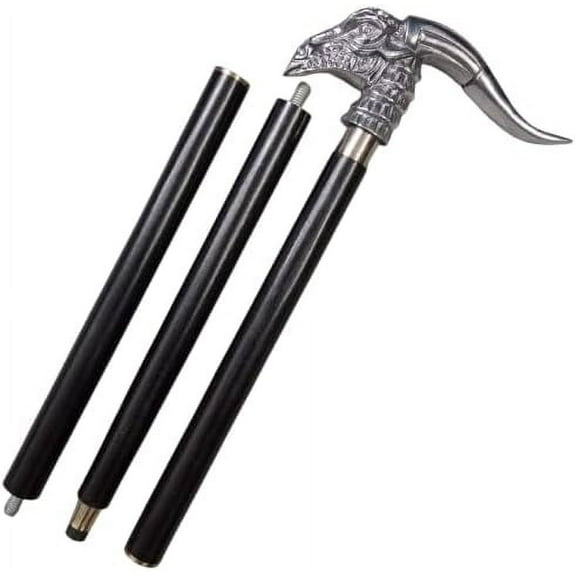 Antique Vintage Brass Dragon Handle stick Collectible wood walking stick cane Victorian Sputnik Wooden Walking Stick Canes