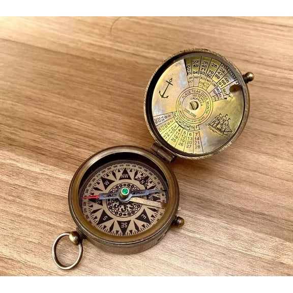 Antique Vintage Brass Pocket Compass Brass Nautical Compass Marine Compass Gift