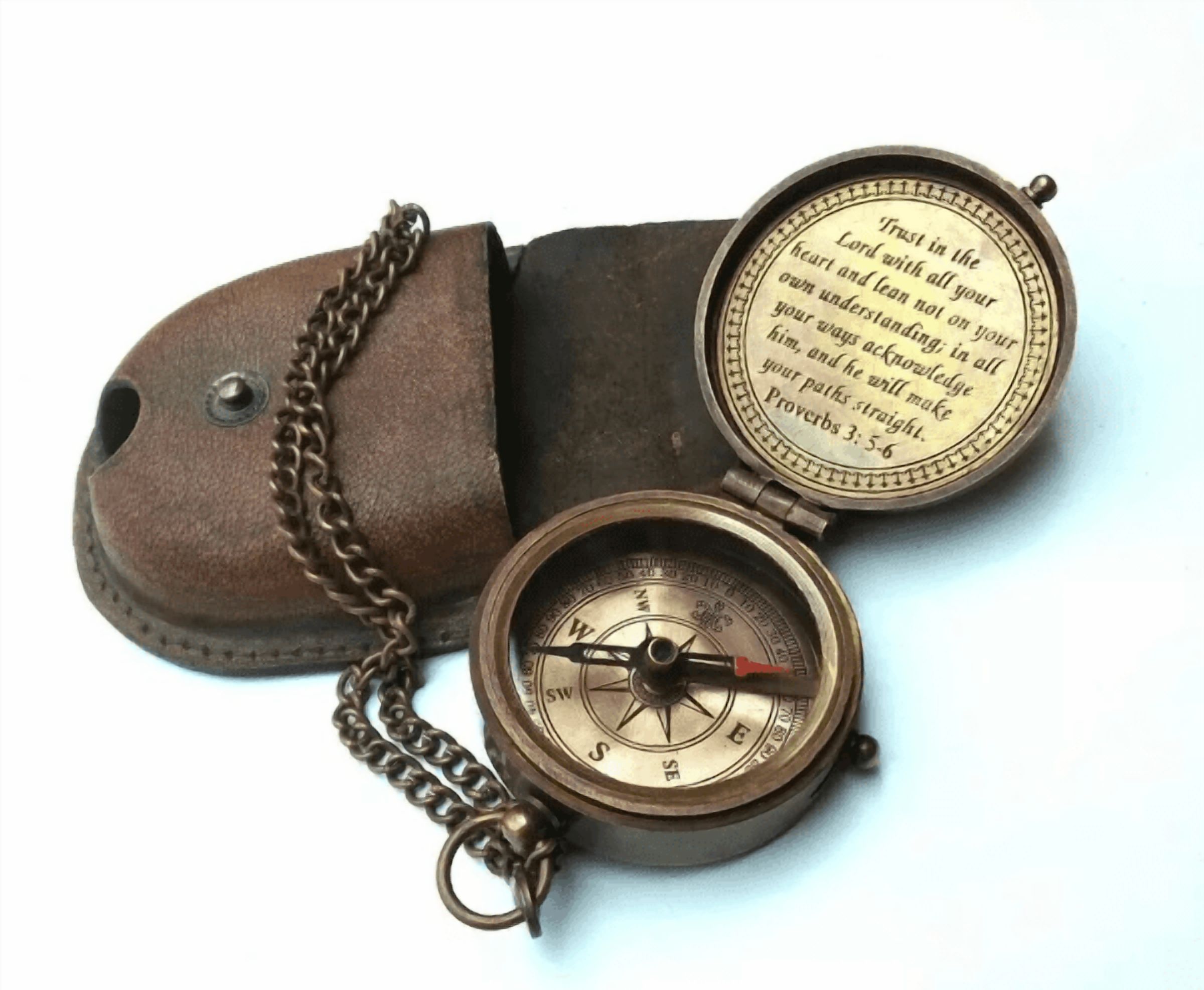 Antique Vintage Brass Pocket Compass Nautical Compass Marine Compass for Gift & Activities Outdoor and Camping.
