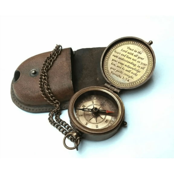 Antique Vintage Brass Pocket Compass Nautical Compass Marine Compass for Gift & Activities Outdoor and Camping.