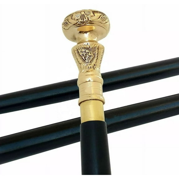 Antique Vintage Design Handle stick Collectible wood walking stick cane Victorian Sputnik Wooden Walking Stick Canes