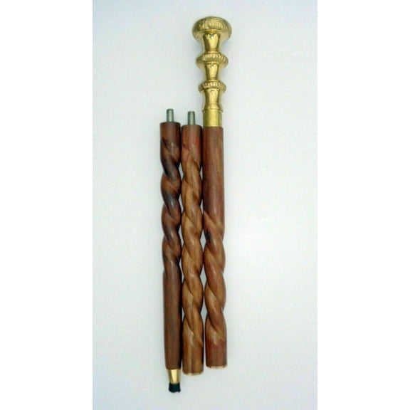 Antique Vintage Designer Brass Handle stick wood walking stick Victorian Wooden Walking Stick Cane