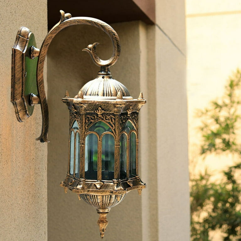 Antique Vintage Lantern Light Fixture Waterproof Wall Sconce Porch Lamp Outdoor Size 29 Bronze