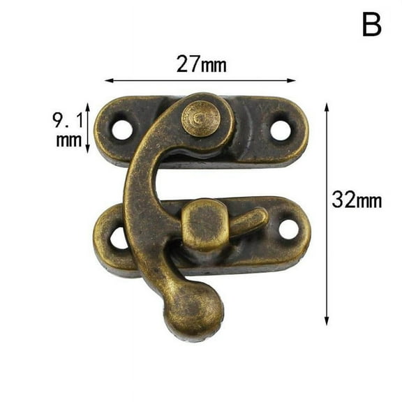 Antique Vintage Latch Catch Jewellery Box Hasp Pad Chest Lock Hook Gift J1R2