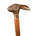 thumbnail image 1 of Antique Vintage Rabbit Brass Handle stick wood walking stick Victorian Wooden Walking Stick Cane, 1 of 3