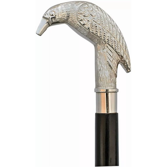 Antique Vintage Raven Head Handle stick Collectible wood walking stick cane Victorian Sputnik Wooden Walking Stick Canes