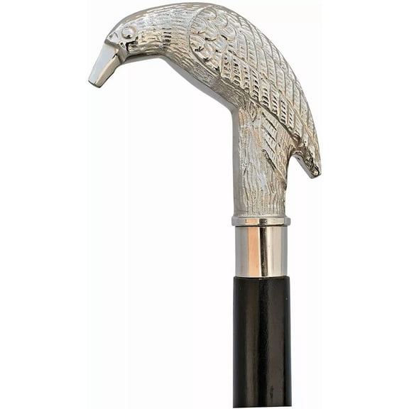 Antique Vintage Raven Head Handle stick Collectible wood walking stick cane Victorian Sputnik Wooden Walking Stick Canes
