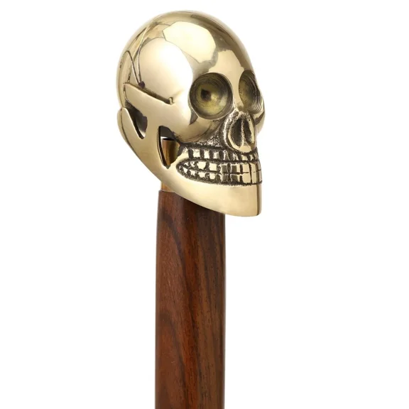 Antique Vintage Skull Head Handle stick Collectible wood walking stick cane Victorian Sputnik Wooden Walking Stick Canes