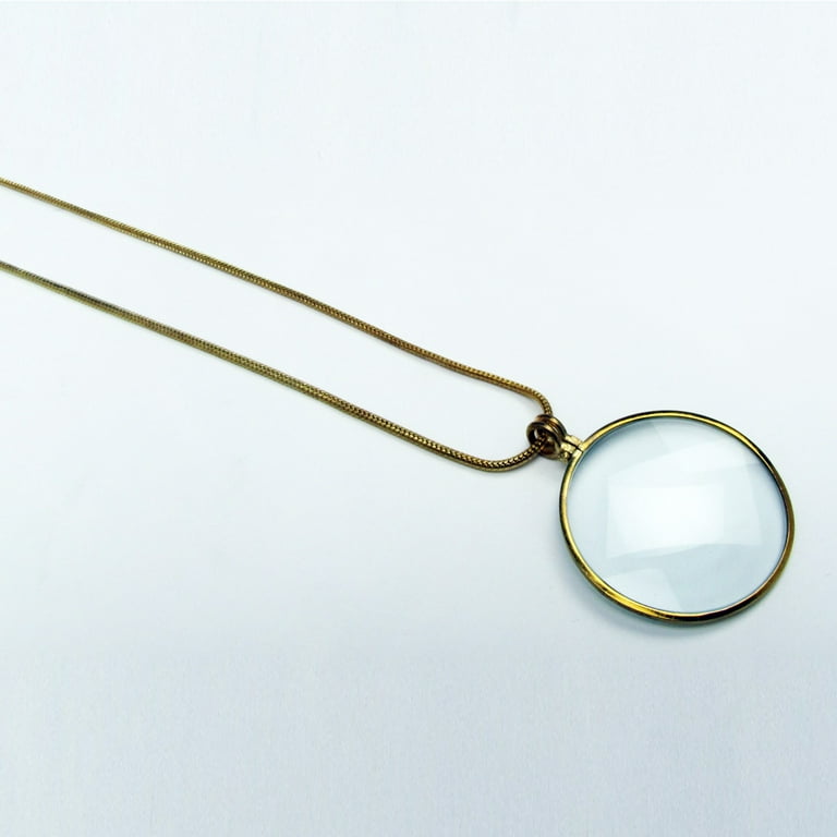 Magnifying Glass Pendant Necklace Glass Lens Pendant Chain Magnifier Round  Reading Magnifying Vintage Simple Necklace
