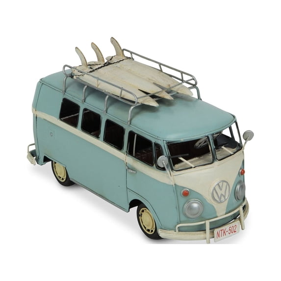 Antique & Vintage Style Model Blue Volkswagen Samba Bus - Multi